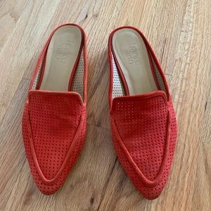 Red Suede Franco Sarto mules size 7